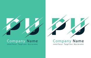 pu brief logo ontwerp concept. vector logo illustratie