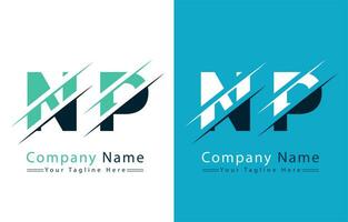 np brief logo ontwerp concept. vector logo illustratie