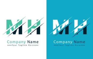 mh brief logo ontwerp concept. vector logo illustratie