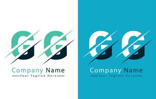 gg brief logo ontwerp sjabloon. vector logo illustratie