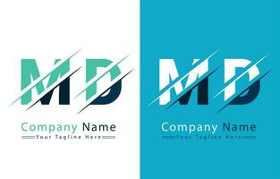 md brief logo ontwerp concept. vector logo illustratie