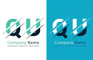 qu brief logo vector ontwerp concept elementen