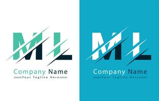 ml brief logo ontwerp concept. vector logo illustratie