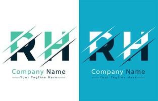 rh brief logo ontwerp sjabloon. vector logo illustratie