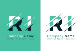 ri brief logo ontwerp concept. vector logo illustratie