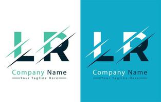 lr brief logo vector ontwerp sjabloon elementen