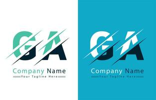 ga brief logo vector ontwerp sjabloon elementen