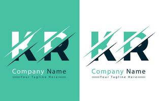 kr brief logo vector ontwerp concept elementen