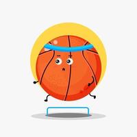 schattig basketbal karakter hardloopwedstrijd vector