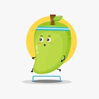 schattige mango karakter hardloopwedstrijd vector
