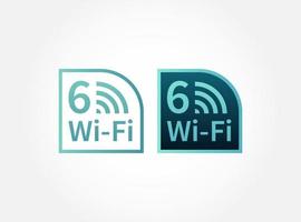 wi-fi 6 draadloze platte vector pictogram logo set