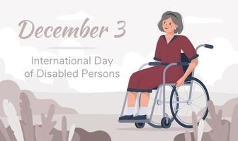 dag van personen met een handicap 3 december banner vector