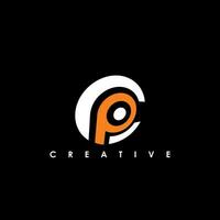 cp, pc brief eerste logo ontwerp sjabloon vector illustratie