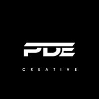 pde brief eerste logo ontwerp sjabloon vector illustratie