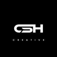 csh brief eerste logo ontwerp sjabloon vector illustratie