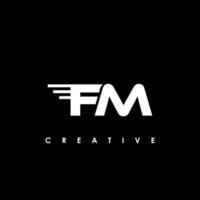 fm brief eerste logo ontwerp sjabloon vector illustratie