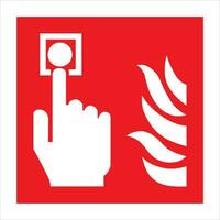 iso 7010 geregistreerd veiligheid tekens - brand uitrusting brand actie tekens - brand alarm telefoontje punt vector