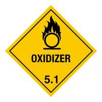 klasse 5 gevaarlijk Hazmat materiaal etiket iata vervoer klasse 5 oxideren stoffen divisie 5.1 vector