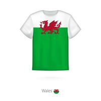 t-shirt ontwerp met vlag van Wales. vector