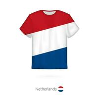 t-shirt ontwerp met vlag van nederland. vector