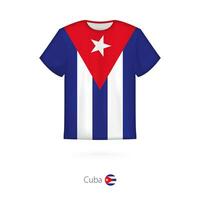 t-shirt ontwerp met vlag van Cuba. vector