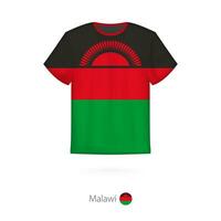 t-shirt ontwerp met vlag van malawi. vector