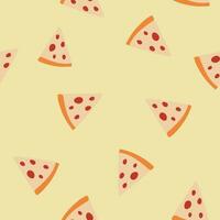 vector naadloos pizza patroon achtergrond, hand- getrokken pizza patroon ontwerp.