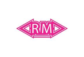 rm brief logo en icoon ontwerp sjabloon vector