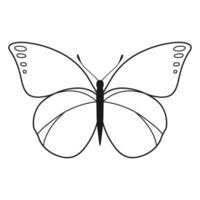 vector vlinder zwart silhouet geïsoleerd Aan wit achtergrond. decoratief insect illustratie