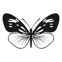 vector vlinder zwart silhouet geïsoleerd Aan wit achtergrond. decoratief insect illustratie