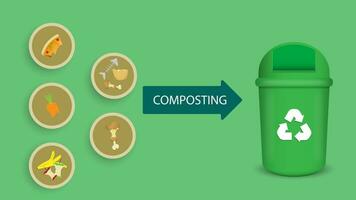 composteren concept voor biologisch kunstmest of verspilling beheer voor compost. vector illustratie.