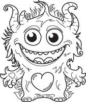 schattig gelukkig monsters voor kleur vector