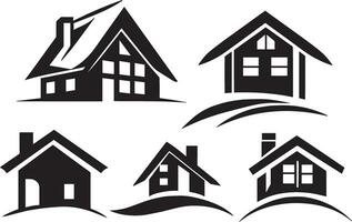 huis logo concept vector kunst illustratie zwart kleur