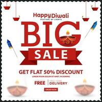 gelukkig diwali festival viering groot uitverkoop banier ontwerp naar aantrekken mensen. vector