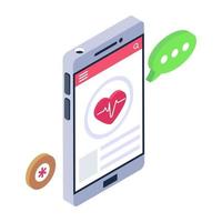 mobiele cardiogram-app vector