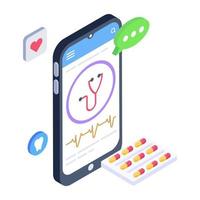 mobiele cardiogram-app vector