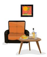 vector vlak illustratie van interieur van hotel appartement Aan wit geïsoleerd achtergrond.