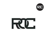 brief roc monogram logo ontwerp vector