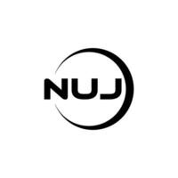 nuj brief logo ontwerp, inspiratie voor een uniek identiteit. modern elegantie en creatief ontwerp. watermerk uw succes met de opvallend deze logo. vector