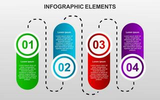 infographic sjabloon ontwerp met 4 stappen. infographic ontwerp voor presentaties, spandoeken, infografieken en posters vector