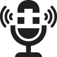 geïsoleerd microfoon clip art grafisch voor podcast, opname studio, en vocale opname vector