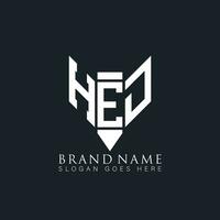 hed brief logo. hed creatief monogram initialen brief logo concept. hed uniek modern vlak abstract vector brief logo ontwerp.