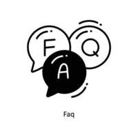 FAQ tekening icoon ontwerp illustratie. ecommerce en boodschappen doen symbool Aan wit achtergrond eps 10 het dossier vector