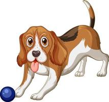 beagle hond cartoon op witte achtergrond vector