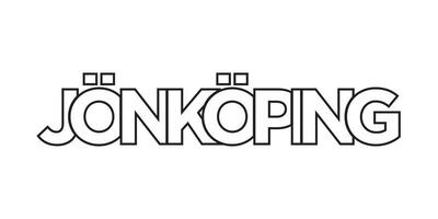 jonkoping in de Zweden embleem. de ontwerp Kenmerken een meetkundig stijl, vector illustratie met stoutmoedig typografie in een modern lettertype. de grafisch leuze belettering.
