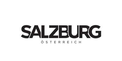 Salzburg in de Oostenrijk embleem. de ontwerp Kenmerken een meetkundig stijl, vector illustratie met stoutmoedig typografie in een modern lettertype. de grafisch leuze belettering.