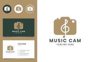 muziek camera negatief ruimte logo ontwerp vector