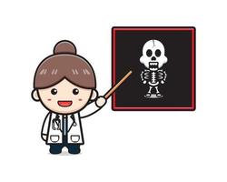 schattige dokter Toon bot scan cartoon pictogram vectorillustratie vector