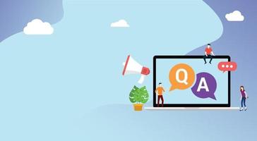 vraag en vraag of qa voor klantenondersteuning met vrije ruimte