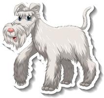 stickerontwerp met witte schnauzerhond geïsoleerd vector